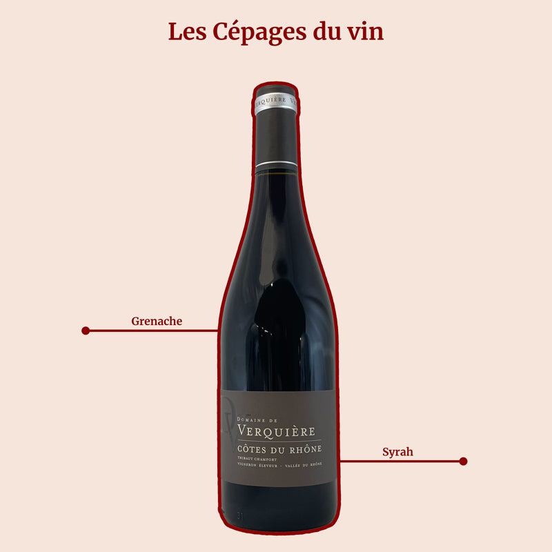 Côtes du Rhône Bio Domaine Verquière 2023 cépages